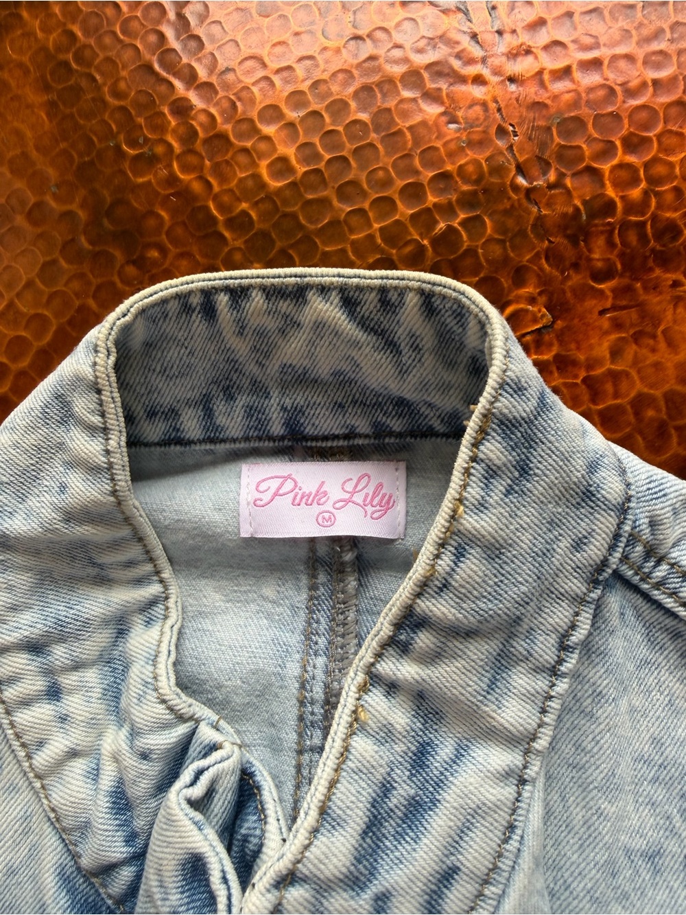 Pink Lily Faded Blue Denim Jacket
